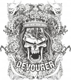 Devourer T-Shirt Print Free Vector