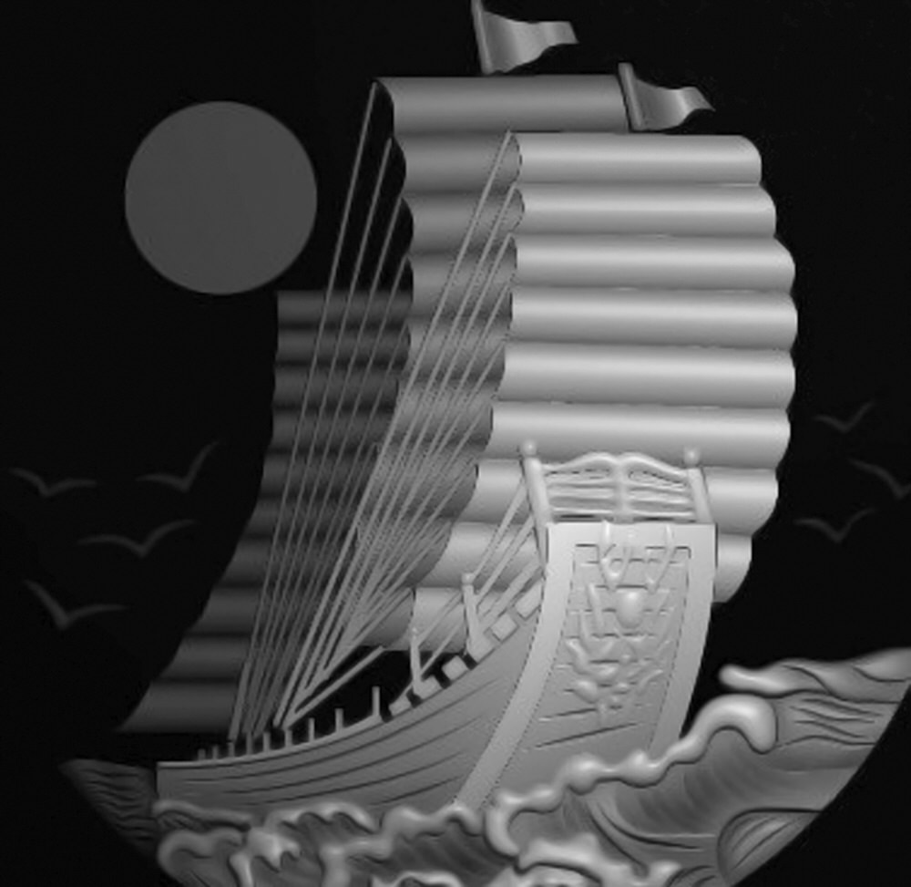 3D-модель корабля для формата файлов растрового изображения с ЧПУ (.bmp)