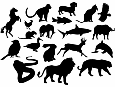 Animal Silhouettes dxf File