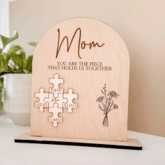 Laser Cut Personalized Mom Puzzle Display Mothers Day Gift