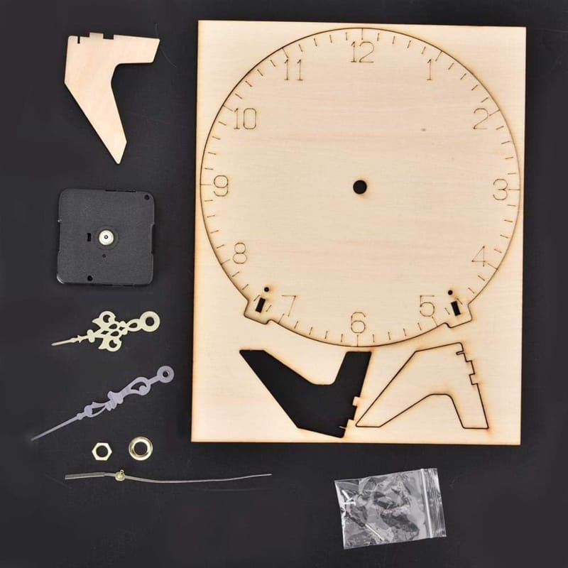 Laser Cut DIY Wooden Clock Kit – STEM Educational Toy