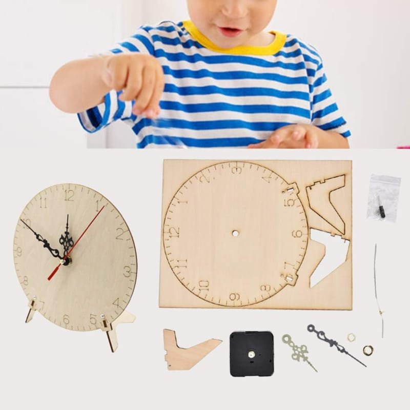 Laser Cut DIY Wooden Clock Kit – STEM Educational Toy