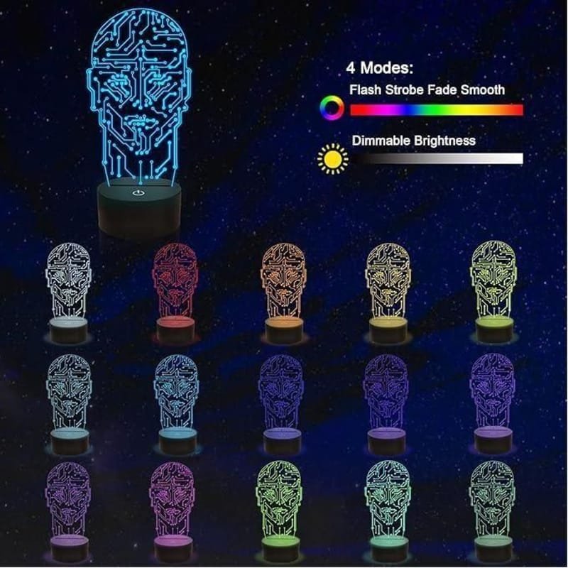 Laser Cut Computer Geek Gift Night Light Brain Circuit Board Acrylic Night Lamp