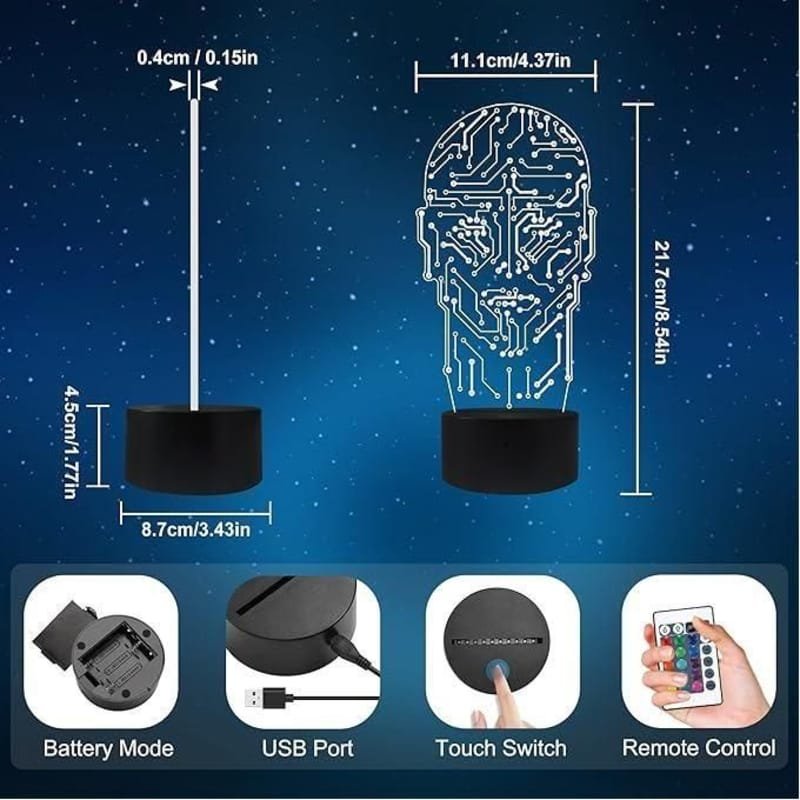 Laser Cut Computer Geek Gift Night Light Brain Circuit Board Acrylic Night Lamp