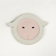 Laser Cut Sheep Monster PU Leather   Wool Felt Coasters