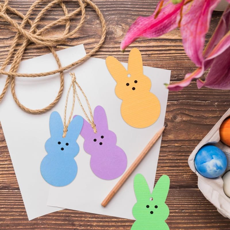 Laser Cut Bunny Wooden Cutout Hanging Ornament – Wooden Easter Basket Name Tags