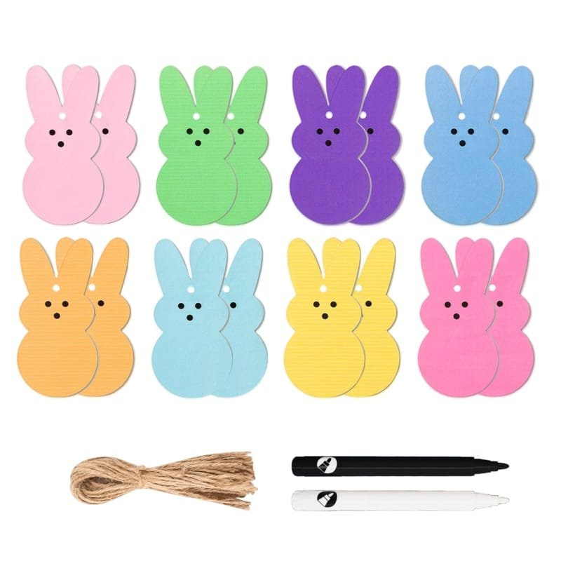 Laser Cut Bunny Wooden Cutout Hanging Ornament – Wooden Easter Basket Name Tags