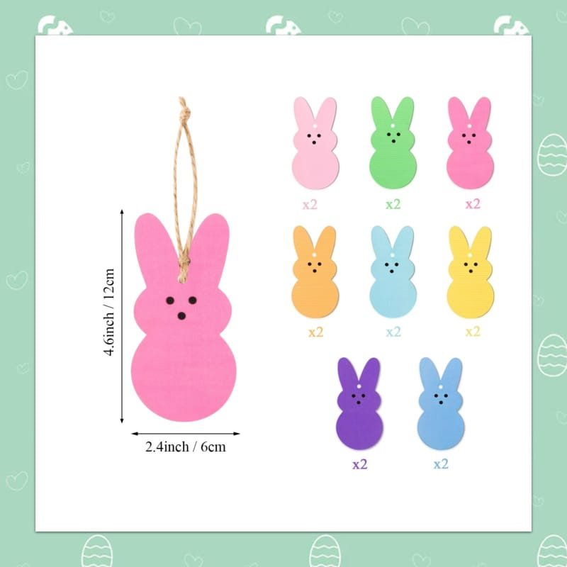 Laser Cut Bunny Wooden Cutout Hanging Ornament – Wooden Easter Basket Name Tags