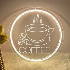 Laser Cut Coffee Neon Sign Open Coffee Shop Neon