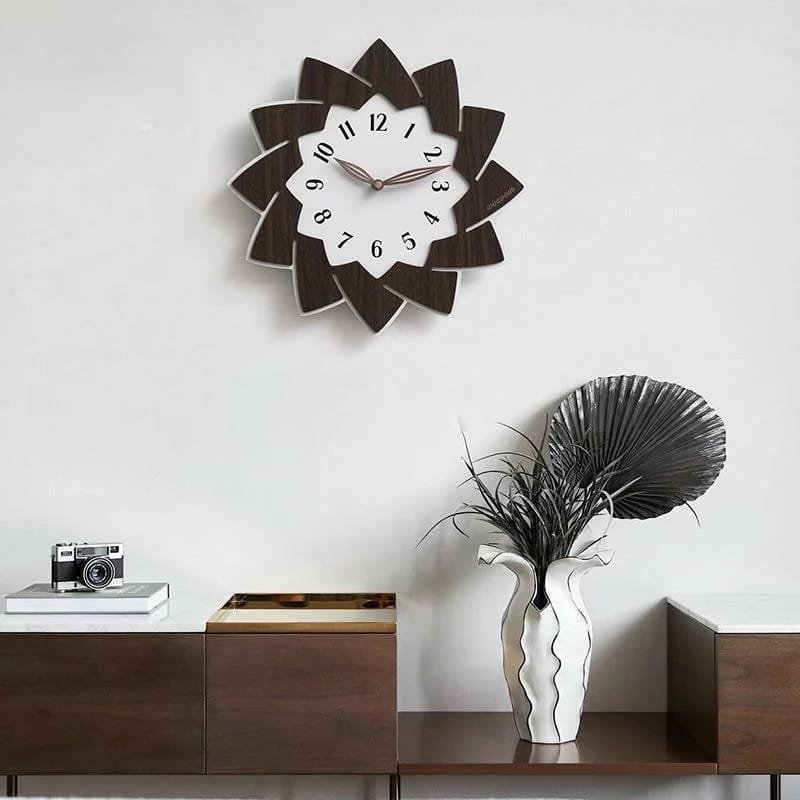 Laser Cut Flower Shaped Modern Wall Clock