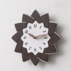 Laser Cut Flower Shaped Modern Wall Clock