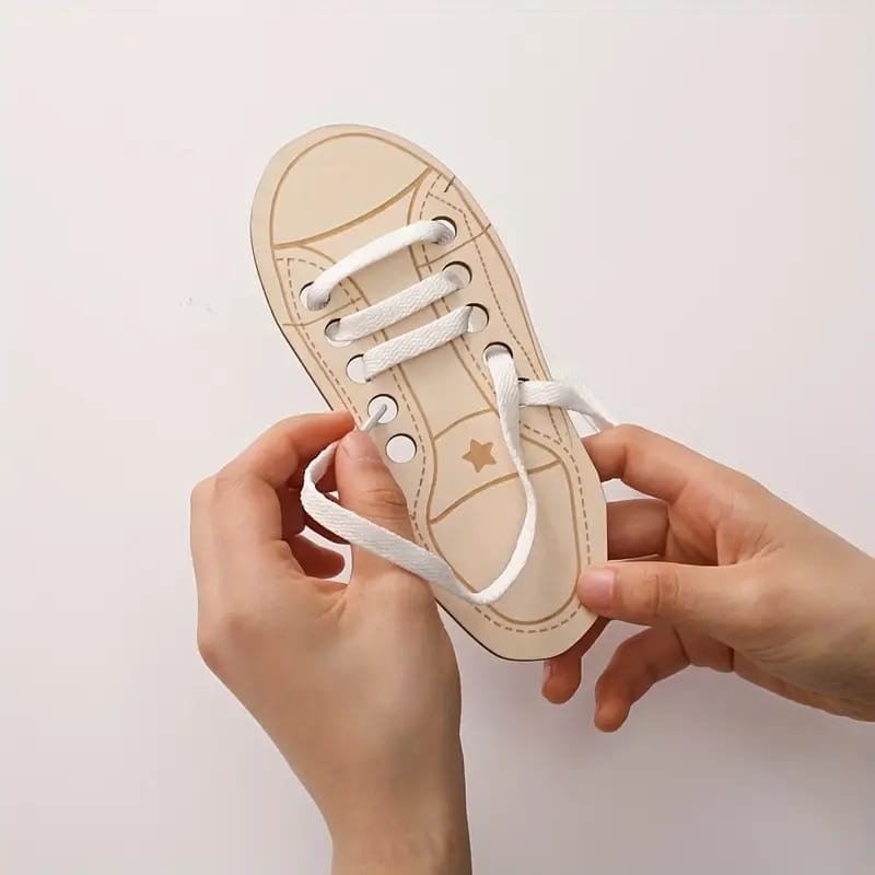 Laser Cut Montessori Lacing Shoe Toys Learn To Tie Shoe Laces