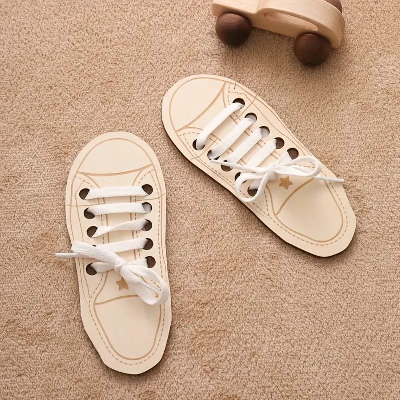 Laser Cut Montessori Lacing Shoe Toys Learn To Tie Shoe Laces
