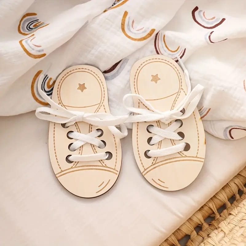 Laser Cut Montessori Lacing Shoe Toys Learn To Tie Shoe Laces