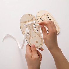 Laser Cut Montessori Lacing Shoe Toys Learn To Tie Shoe Laces