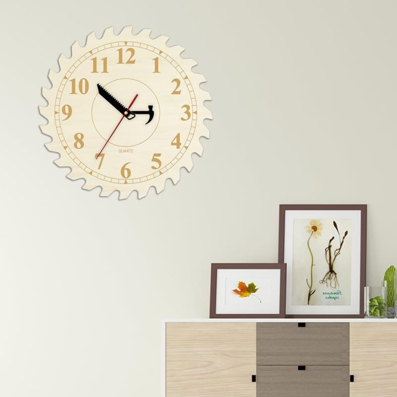 Laser Cut Workshop Wall Clock Saw Blade Wall Clock