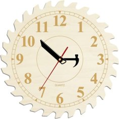 Laser Cut Workshop Wall Clock Saw Blade Wall Clock