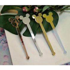 Laser Cut Mickey Mouse Acrylic Drink Stirrer For Party