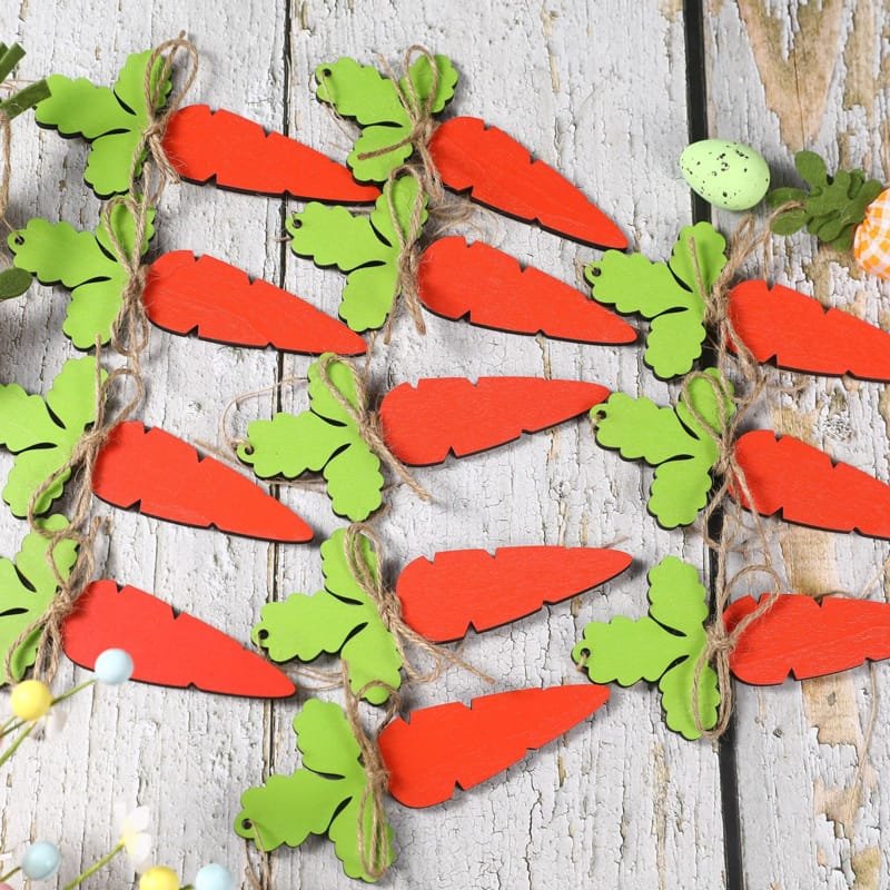 Laser Cut Easter Basket Name Tags DIY Blank Wooden Easter Carrot Tag