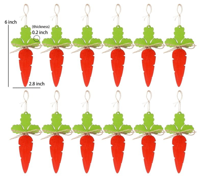 Laser Cut Easter Basket Name Tags DIY Blank Wooden Easter Carrot Tag