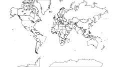 World map detailed dxf File