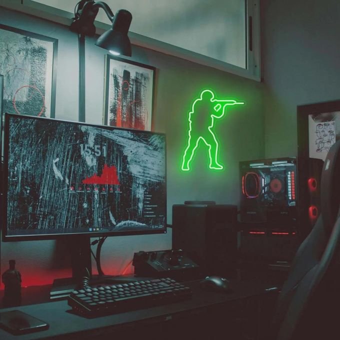 Laser Cut Counter Strike Csgo Neon Sign For Gamer Room Decor
