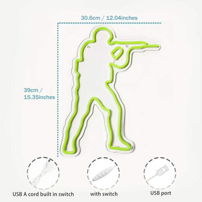 Laser Cut Counter Strike Csgo Neon Sign For Gamer Room Decor