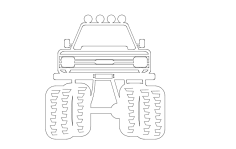 4 X 4 Front dxf File