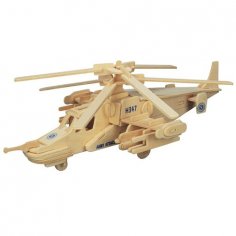 3D Wooden Helicopter Assembly Puzzle Free Vector