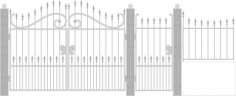 Design Forged Gate Wicket Vector Free Vector
