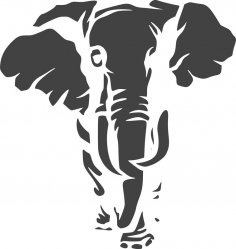 Jungle Animal Elephant Stencil dxf File