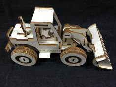 Bulldozer Laser Cut Wooden 3D Model Puzzle Kit Free Vector