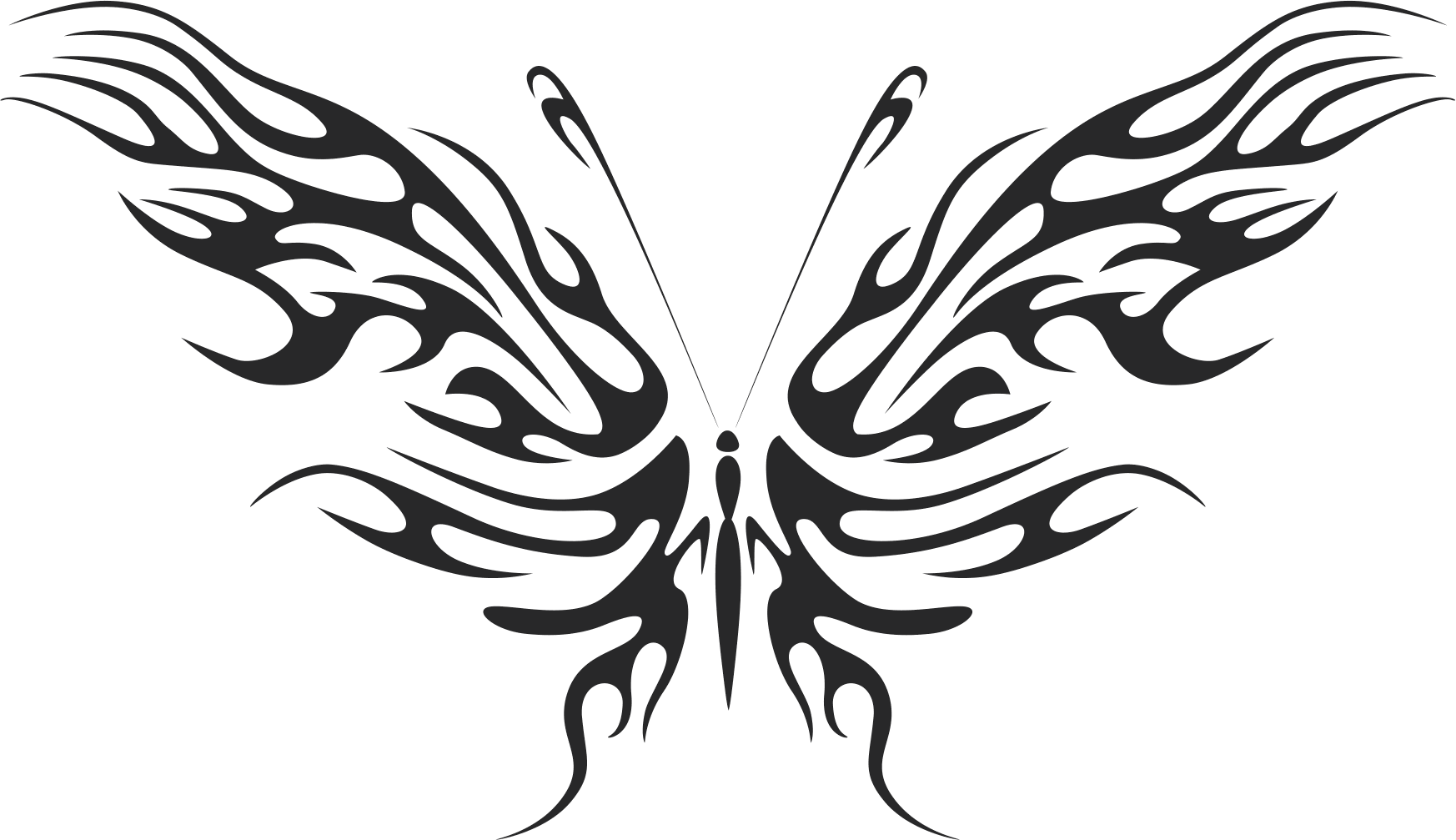 Arte di vettore della farfalla tribale 09