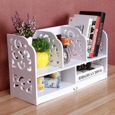 Laser Cut Small Bookshelf For Desktop Storage