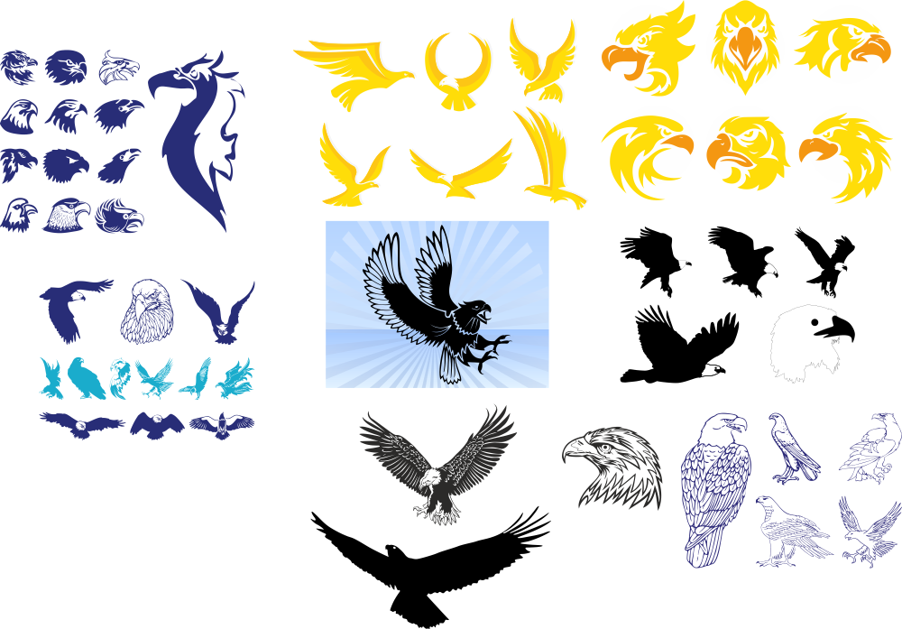 Tribal Wing Tattoos Vector Art Collection Free Vector