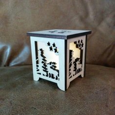 Laser Cut Winter Votive Lantern SVG File