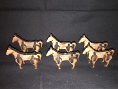 Laser Cut Small Wooden Horse DXF File