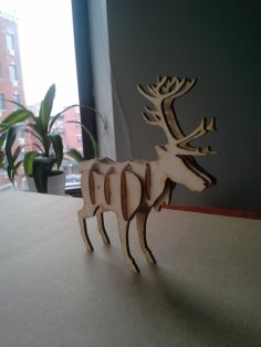 Laser Cut Reindeer 3D Puzzle DXF File