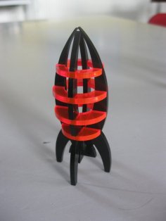 Laser Cut Acrylic Rocket 3mm DXF File