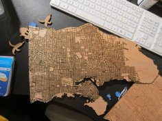 Laser Cut Wooden Vancouver Map SVG File