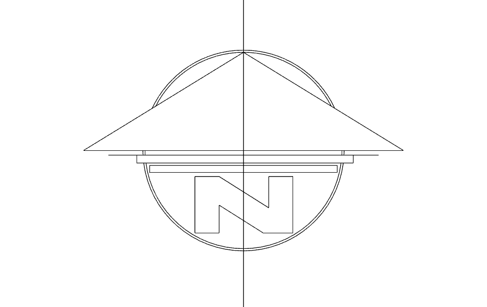 Arquivo dxf plano de símbolo de seta do norte