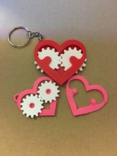 Heart Gear Keychain 3D Printer Model