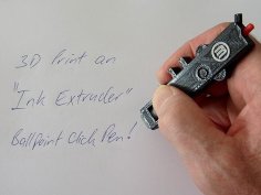 “Ink Extruder” – Ballpoint Click Pen That Looks Like A Smart Extruder! 3D Printer Model