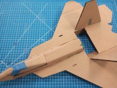 Laser Cut Cardboard RC Airplane F22 Raptor