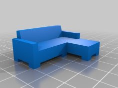 Couch (3 Seat L-shape) 3D Printer Model