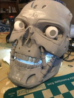 T-800 Skull Working Jaw And Eyes + More! 3D Printer Model