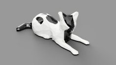 Dual Color Low Poly Cat 3D Printer Model