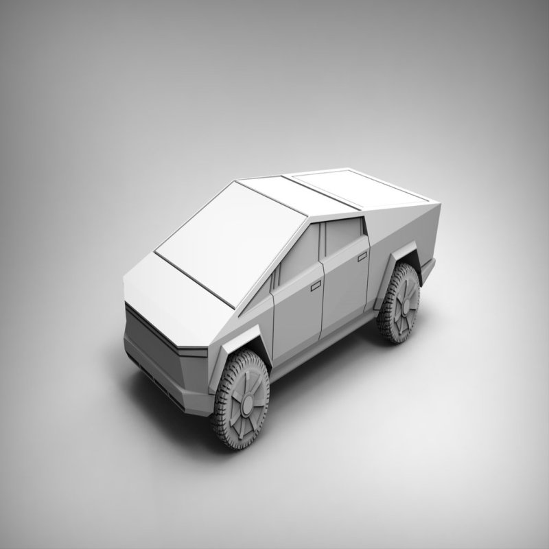 Tesla Cybertruck 28mm 3D Printer Model Download Free STL File - 3axis.co