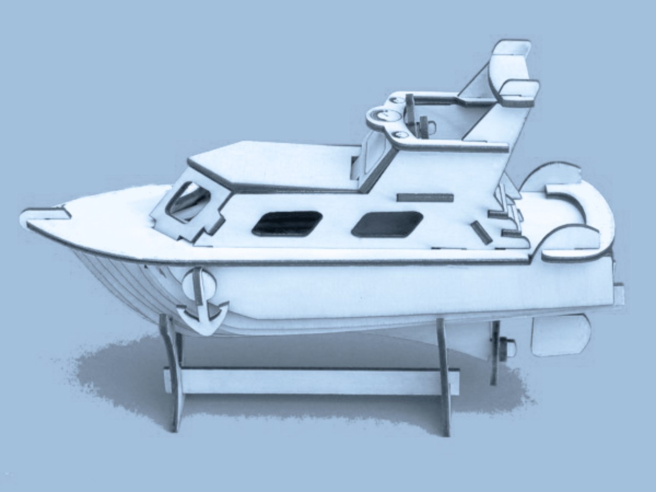 Модель головоломки с лазерной резкой яхты