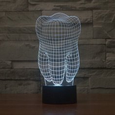 Modelo de vetor de lâmpada 3D em forma de dente